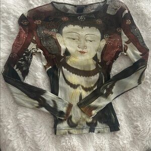 Vivienne Tam Buddha Print Long Sleeve Top - Multicolor